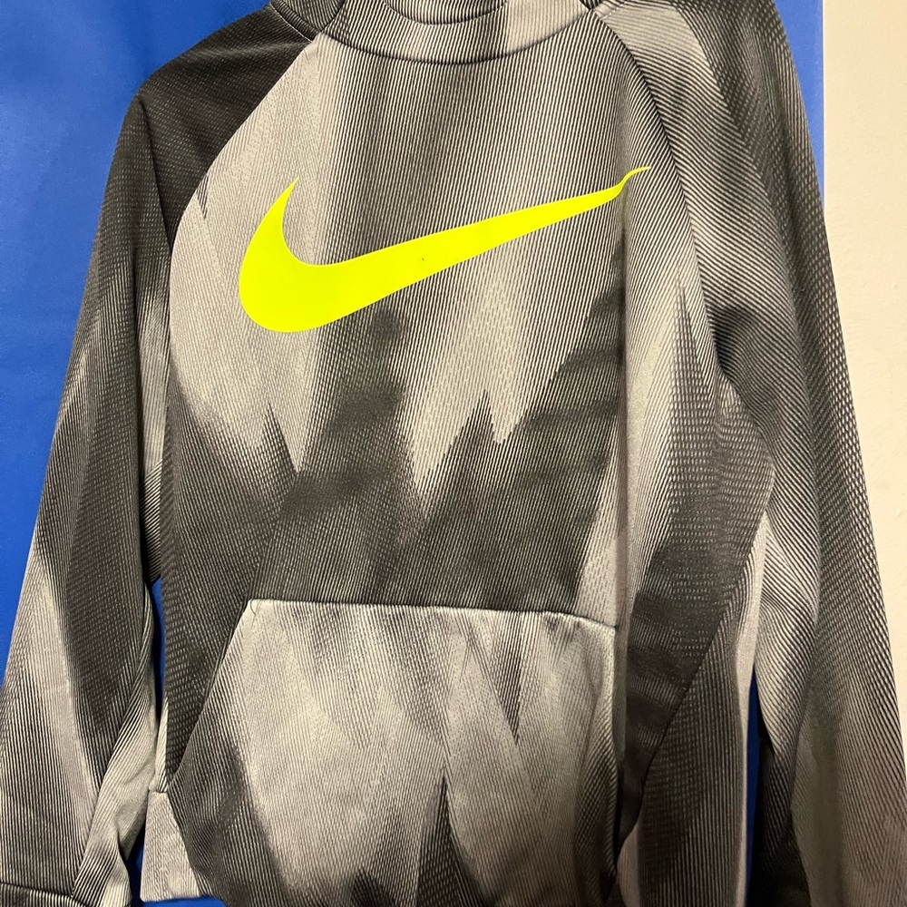 Nike dri-fit neon and grey sweater size L kids